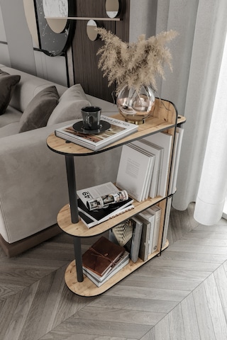 Dekoratif Yan Sehpa Meşe Meşe