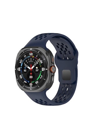 Galaxy Uyumlu Watch Ultra 47mm Zore Krd-119 Delikli Tasarım Silikon Kordon-midnight Blue