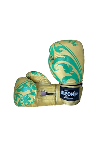 Leon Flower Deri Kick Boks Ve Muay Thai Eldiveni Altın Sarısı Altın