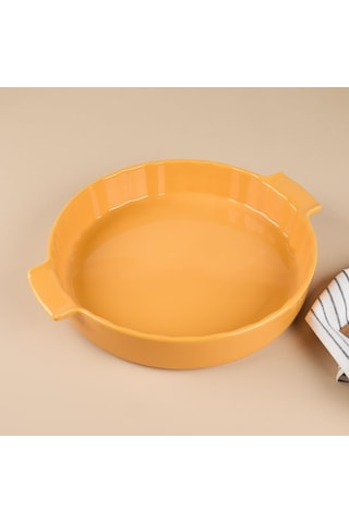 Yıldız Elissa Rölyefli Yuvarlak Fırın Kabı Sarı 32.5 Cm Çok Renkli