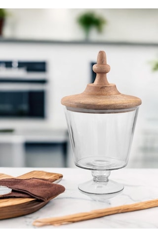 The Mia Madera Ayaklı Kurabiye Kavanozu 33x19x19 Cm