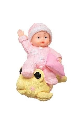 Zmc Bilişim Decotown Hediyelik Sevimli Pembe Bebek Biblo Polyester Süs Eşyası