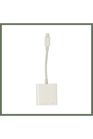 Bezos Apr22 Apple Uyumlu iPhone Otg 2in1 - Beyaz Bezos1