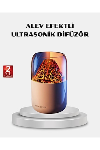 Yamanhobi 280ml Alev Işıklı Ultrasonik Hava Nemlendirici Sessiz Ve Usb Şarjlı