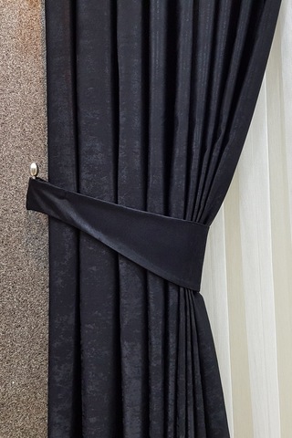 Siyah Soft Fon Perde Siyah