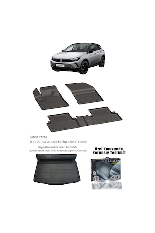 Sahler Opel Grandland 2017-2024 Uyumlu 4.5d Premium Havuzlu Oto Paspas Ve Liner Marka 3d Alt Bagaj Havuzu - Grandland