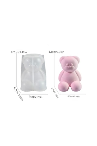 Epoksi Silikon Taş Tozu Beton Mum Kalıbı Büyük Boy Sevimli Ayıcık Kalıbı 7.8x7x6.7 Cm