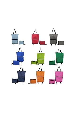 Yifomall Siyah Oxford Kumaş Çekçekli Alışveriş Çantası - Katlanabilir, Taşınabilir, Çift Fonksiyonlu Seyahat Ve Depolama Çantası Diğer