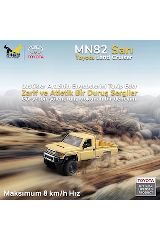 Mn Model Mn82 1/12 Toyota Land Cruiser Lc79 4wd Rc Model Crawler Offroad Uzaktan Kumandalı Araba Truck Rtr Lisanslı Sarı+dahili Işık Seti