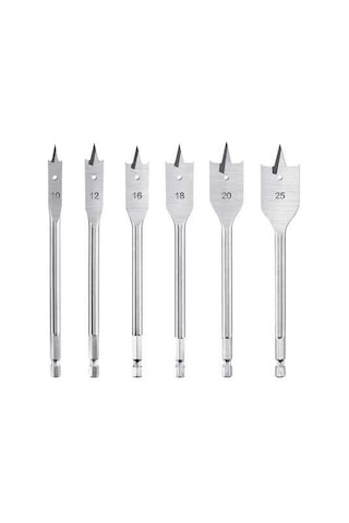 Sgs 6 Parça Bits Saplı Ahşap Yaprak Matkap Ucu Seti Sgs1480