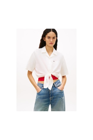 Tommy Hilfiger Tjw Önü Bağlamalı Keten Gömlek-16132 Ybl Ecru
