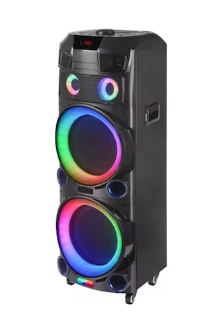 Hepu Hp 910 Taşınabilir Şarjlı Bluetooth Hoparlör 80 Rms 2 10 İnc Woofer Karaoke Mikrafon