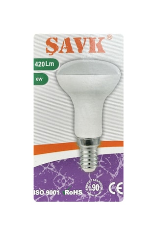 3 Adet Şavk 6w 37w Sarı Işık 3000k E14 Duylu İnce Duy Led R50 Ampul