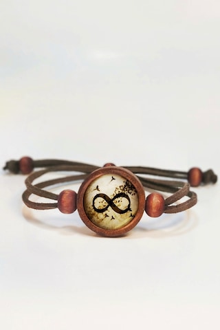 Sonsuzluk Sembolü Ahşap Bileklik Kahverengi