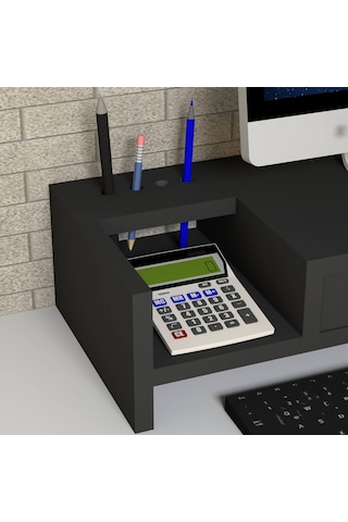Emkawood Mira Monitör Yükseltici Laptop Sehpası Siyah