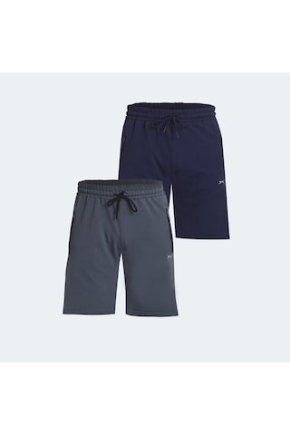 Slazenger OVER 2 li Set Erkek Lacivert - Koyu Gri Şort