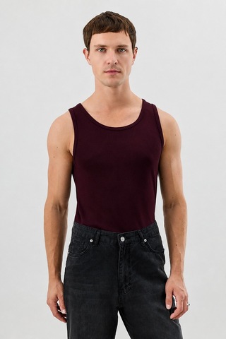 Antioch Erkek Basic Fitilli Atlet Bordo