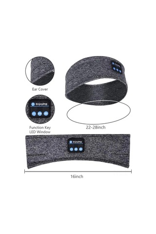 Aubyhe Gri Uyku Maska Ve Bluetooth Kulaklık - Multifonksiyonel Spor, Dinleme Ve Işık Engelleme Uyum Seti
