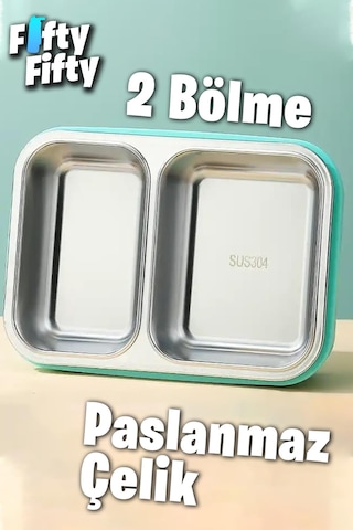 Vagonlife Lunch Box 700 Ml Tek Kat İki Bölmeli Metal Kaşıklı fflbox7096