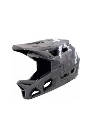 İmpact Stroke Gri Kamuflaj 59-61cm L Fullface Bisiklet Kaskı