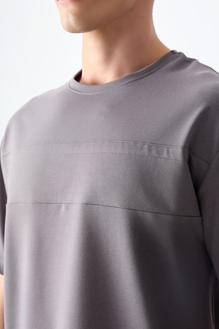 Air Jones Tommy Life Koyu Gri Pamuklu Kalın Yumuşak Dokulu Oversize Fit Basic Erkek T-shirt - 88378 Koyu Gri
