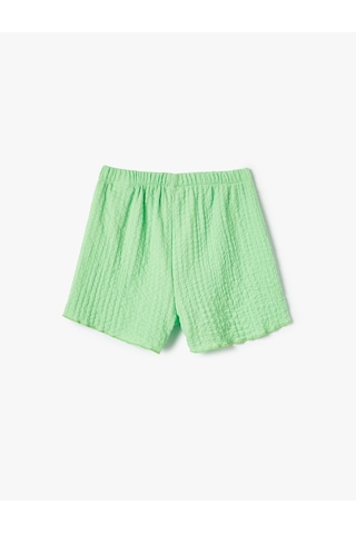 Koton Bürümcük Mini Şort Beli Lastikli Yeşil 4skg40085ak Yeşil