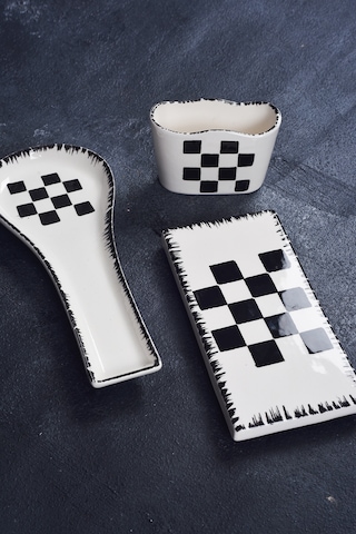 Piatti Naturali 3 Lü Mutfak Seti Dama Kaşık Altlığı Süngerlik Yağdanlık