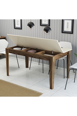 Milan Yemek Masası - Ceviz / Krem