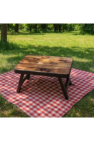 Deconox Mini Katlanır Kamp Masası Abs Plastik Taşınabilir Piknik Masası Hafif Ve Kompakt Balkon, Bahçe Ve Kamp Masası Suya Dayanıklı Ve Kolay Kurulum 50cm 36cm 38cm Beyaz Mermer Açık Ceviz