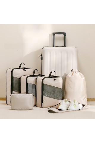 Springsun Turuncu Seyahat Sıkıştırılabilir Organizer Seti: Bagaj Giyim Bölücü Depolama Çantaları - Uzun Ömürlü Malzeme İle Mekan Tasarrufu Portakal