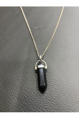 Doğal Taşlı Kolye Siyah