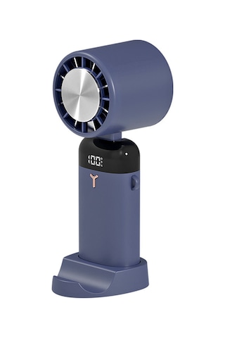 Hfambition S3213 Mavi Çift Fonksiyonlu Foldable Fan: Soğutma Özelliği, 3 Hız Seviyesi, Telefon Tutucu, Pil Göstergesi Mavi