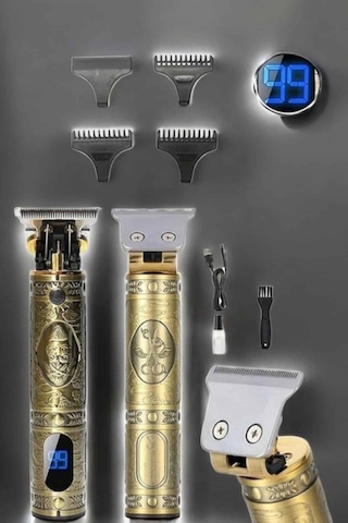 Tıraş - 206 - Makinesi Şarjlı Profesyonel Saç Kesme Makinesi Gold - Ece-umay - Çizik Tıraş