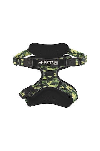 M-pets Hıkıng Reflektörlü Kamuflaj Desenli Soft Köpek Göğüs Tasması S Siyah