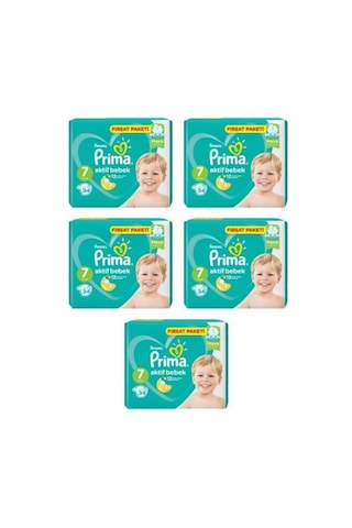 Prima Pampers Aktif Bebek Fırsat Paketi XX Large Bebek Bezi 15+ KG 7 Beden 5 x 34 Adet 5'li