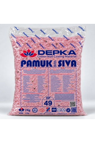 Depka Pamuk Sıva Dp49 2 Kg 7-8 M² İpek Sıva Alternatifi Isı Ve Ses Yalıtımlı Dekoratif Sıva