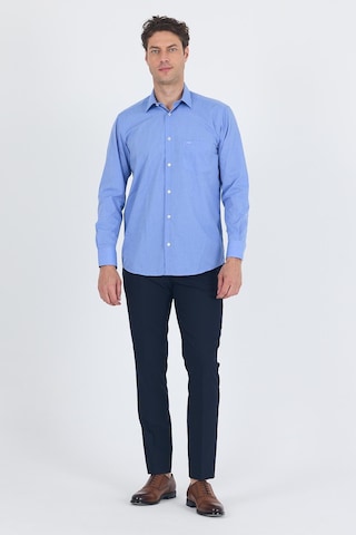 İmza Mavi Uzun Kol Pamuklu Basic Comfort Fit Gömlek 1004250002 Koyu Mavi