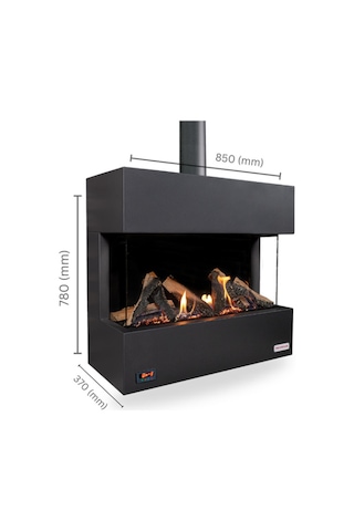 Revega H75UB Üstten Bacalı Doğalgazlı Şömine