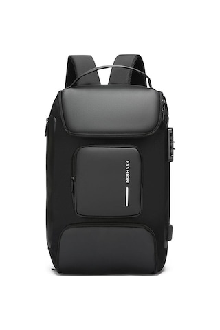 Arion-1330 Çok Amaçlı Büyük Kapasiteli Usb Şarj Portlu 15.6" Laptop Sırt Çantası Siyah