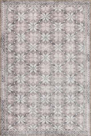 Artloop Stonart Eskitme Vintage Desenli Bej/pudra Otantik Yıkanabilir Şönil Halı Al 459 Bej-pudra