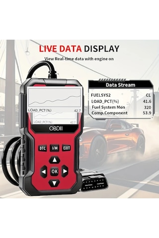 Boatshop1 V410 Obd2 Tarayıcı Teşhis Aracı Kırmızı Tek Boyut Arabalar Kamyonlar 1996 Motor Işık Kontrol Pil Gerilim Testi Gerçek Zamanlı Veri Akışı