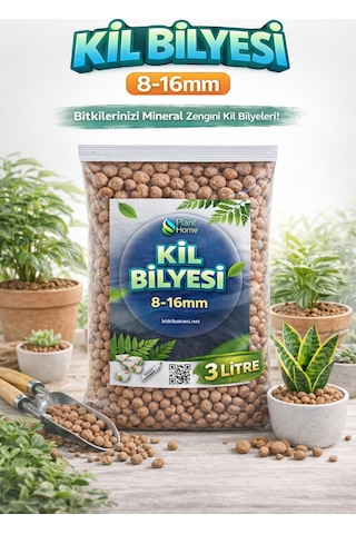 Bitki Bakımı İçin Doğal Kil Bilyesi Hidroton Topraksız Tarım Kil Bilyesi - 3 Litre 3 Lt