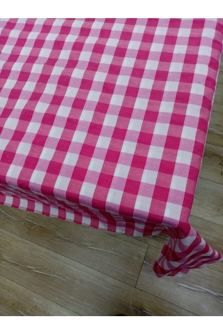 Hayat Home Pembe Kareli Zefir Kumaş Masa Örtüsü Sofra Örtüsü