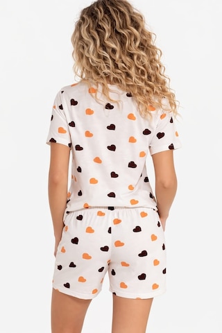 Kadın 01164 Milan Şortlu Pijama Takımı Beyaz