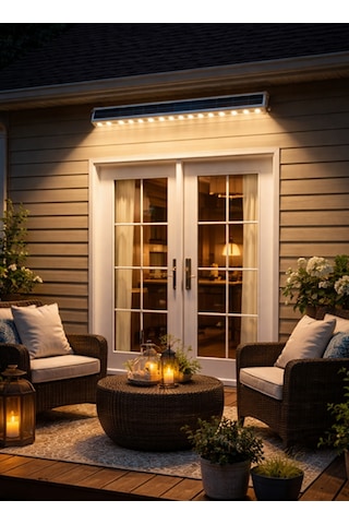 Solar Güneş Enerjili , Uzaktan Kumandalı Wallwasher Led Işık 100cm Günışığı - Sensörlü Kumandalı Size-24 Led