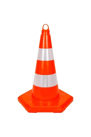 İleri Trafik Pvc Trafik Konisi 50 CM Reflektifli 6 Kenar Trafik Dubası