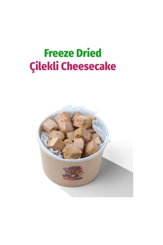 Freeze Dried Çilekli Cheesecake Kurutulmuş Çıtır Cheesecake Küpleri, Tatlı Küpleri Atıştırmalık - 100 Gr
