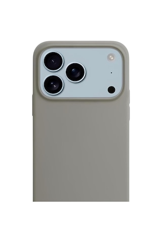 Apple Uyumlu iPhone 17 Pro Max Soft Touch Lansman Silikon Kılıf Gri