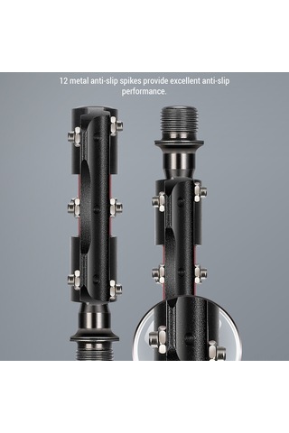 Yifomall Alüminyum Bisiklet Pedalları, Üç Rolmeli, Anti-kayma Tırnaklı, Sağ-sol İşaretli, 244g, Mor - Dağ Yolu Ve Yolluk Bisikletleri İçin Dayanıklı