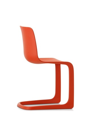 Vitra Evo - C Klasik Sandalye, Modern Yorum, Mat Yüzey, Ergonomik Tasarım, Geri Dönüştürülmüş Malzeme Kırmızı